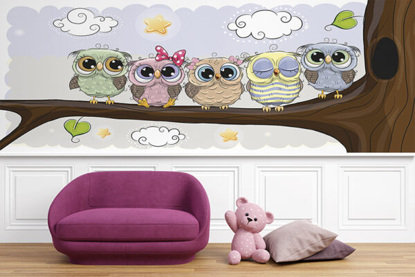Kids playroom wall mockup, 3d rendered illustration with customi