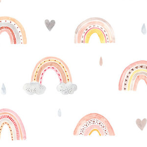 Seamless,Pattern.,Watercolor,Hand,Painted,Cute,Rainbows.,Illustration,Isolated,On