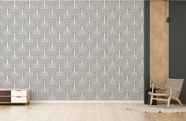 wall mockup in natural living room with wooden armchair