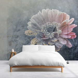 Bedroom wall mockup psd minimal interior design