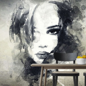 Wall mockup psd dining room interior design