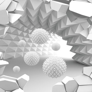 3d,Picture,Stone,Tunnel,With,Prickly,Balls,For,Digital,Printing