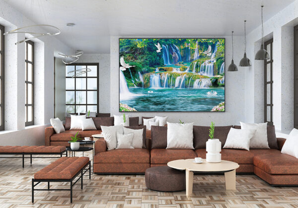 Poster Frame in living room Psd Mockup