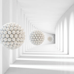 3d,Picture,Soft,Balls,Fly,Away,Into,The,Tunnel,Perspective
