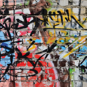 Background image of the wall decorated with colorful abstract gr