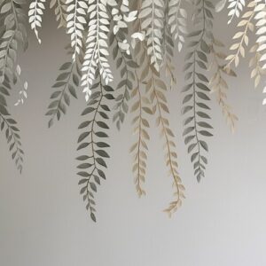 Abstract,Hand-painted,Nostalgic,Flowers,And,Plants,Art,Wallpaper.