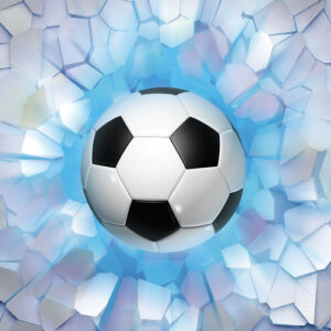 Soccer,Ball,Crash,Blue,Lighting,White,Wall.,The,Wall,Was